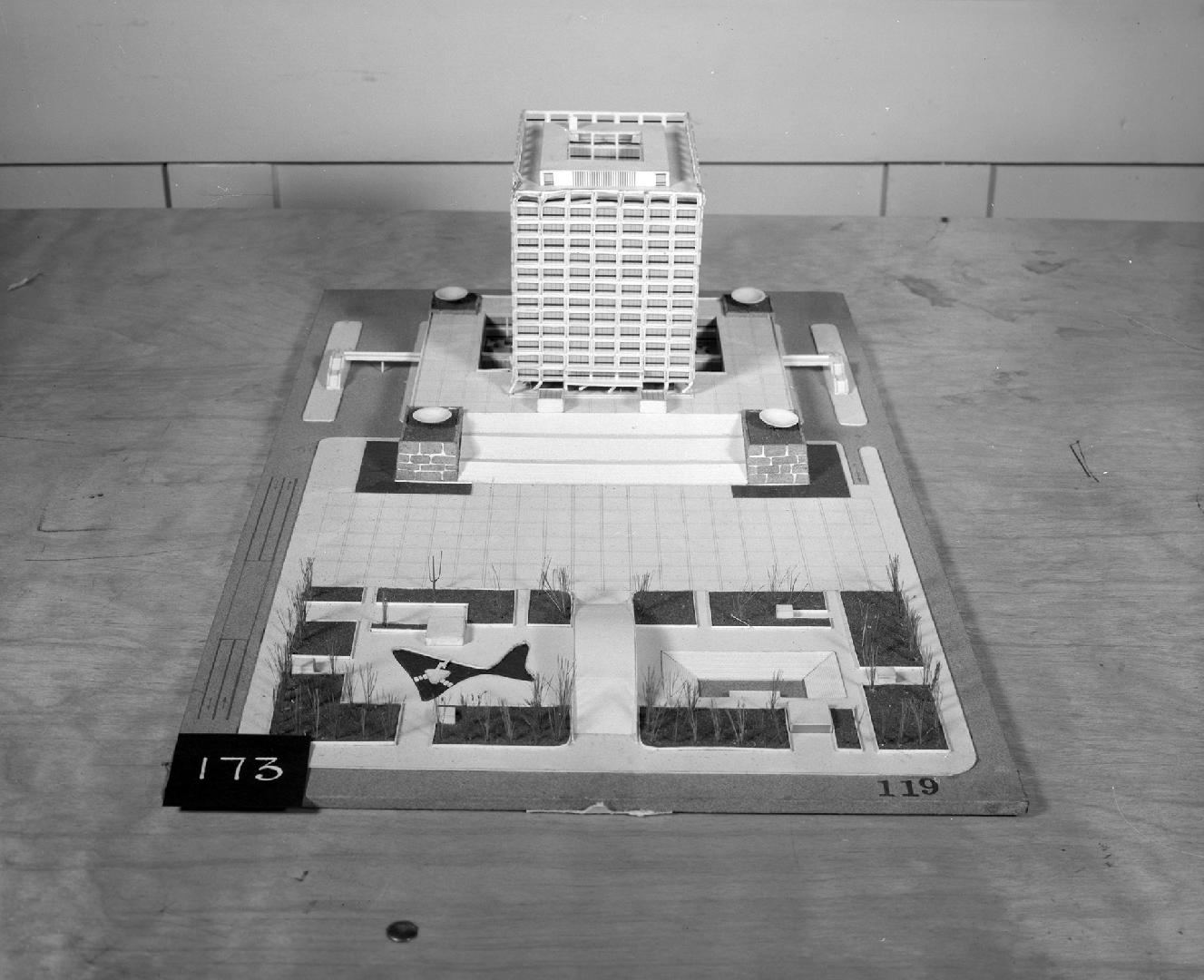 Yosiaki Nosu entry, City Hall and Square Competition, Toronto, 1958, architectural model