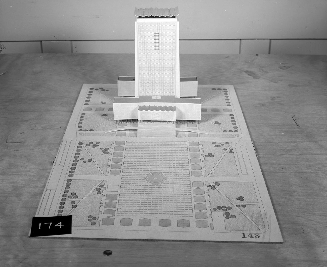 J. Otruba entry, City Hall and Square Competition, Toronto, 1958, architectural model
