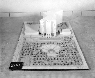 Anthony J. Varnas entry, City Hall and Square Competition, Toronto, 1958, architectural model