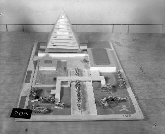 Frank Fielden entry, City Hall and Square Competition, Toronto, 1958, architectural model
