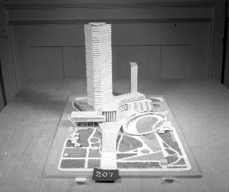 Pierre Baussin entry, City Hall and Square Competition, Toronto, 1958, architectural model