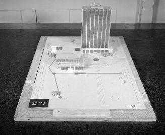 Aza Avramovitz entry, City Hall and Square Competition, Toronto, 1958, architectural model