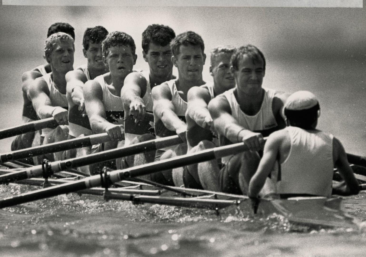 Canada's heavy eights pull together on their way to a bronze medal
