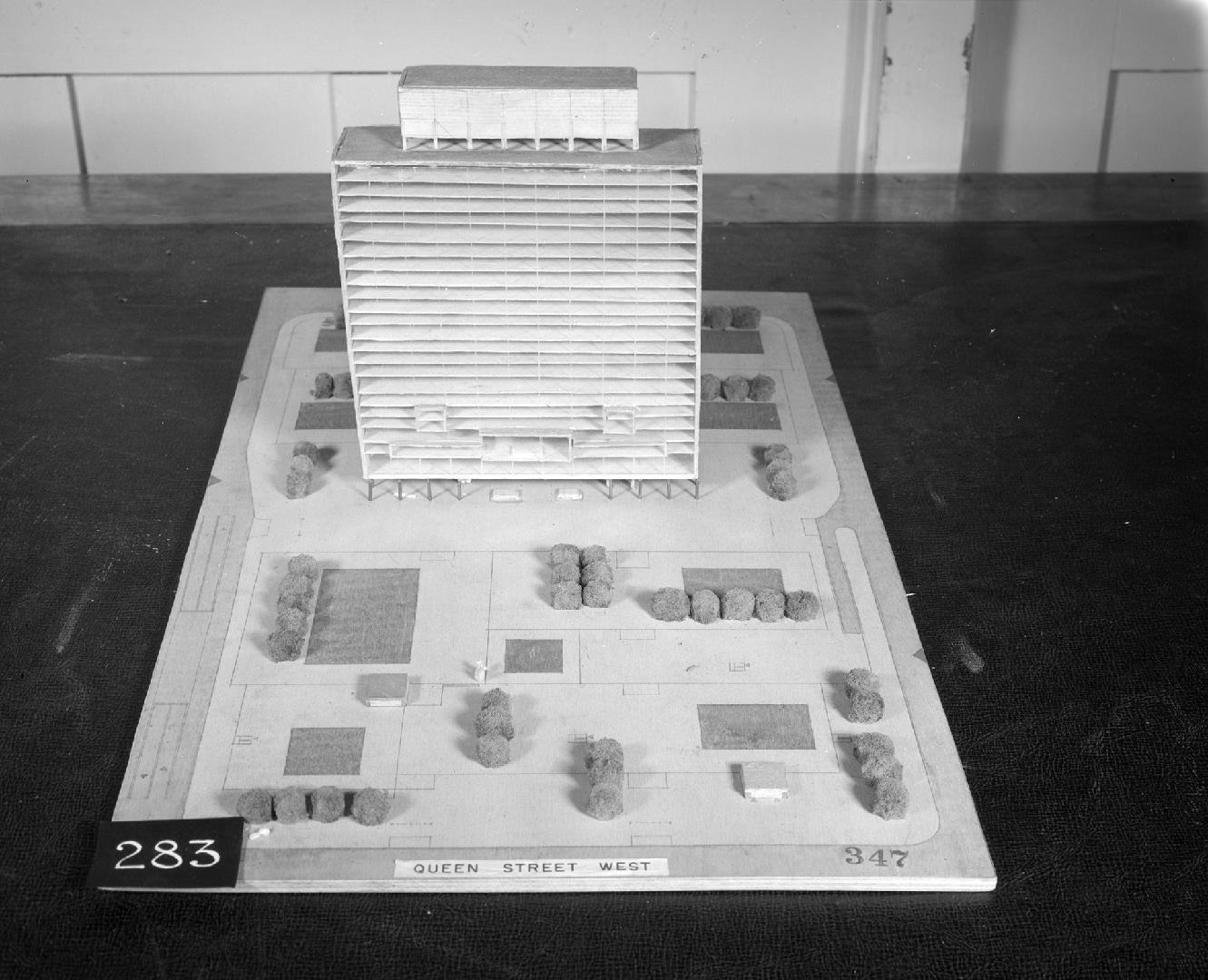 Dermot O'Toole entry, City Hall and Square Competition, Toronto, 1958, architectural model