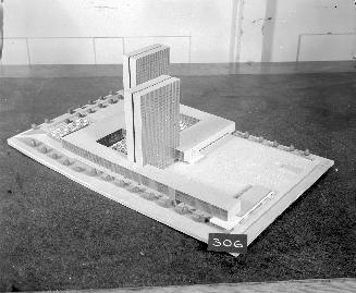 Kai Boergen entry, City Hall and Square Competition, Toronto, 1958, architectural model