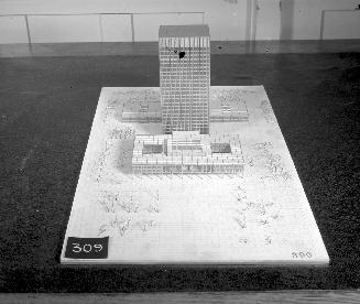 Rother, Bland, Trudeau entry, City Hall and Square Competition, Toronto, 1958, architectural model
