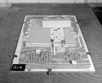 Gerald M. McCue and Associates entry, City Hall and Square Competition, Toronto, 1958, architectural model