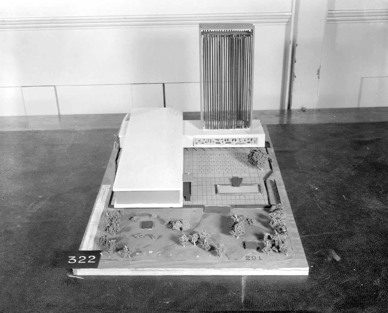 P. N. Morgan entry, City Hall and Square Competition, Toronto, 1958, architectural model