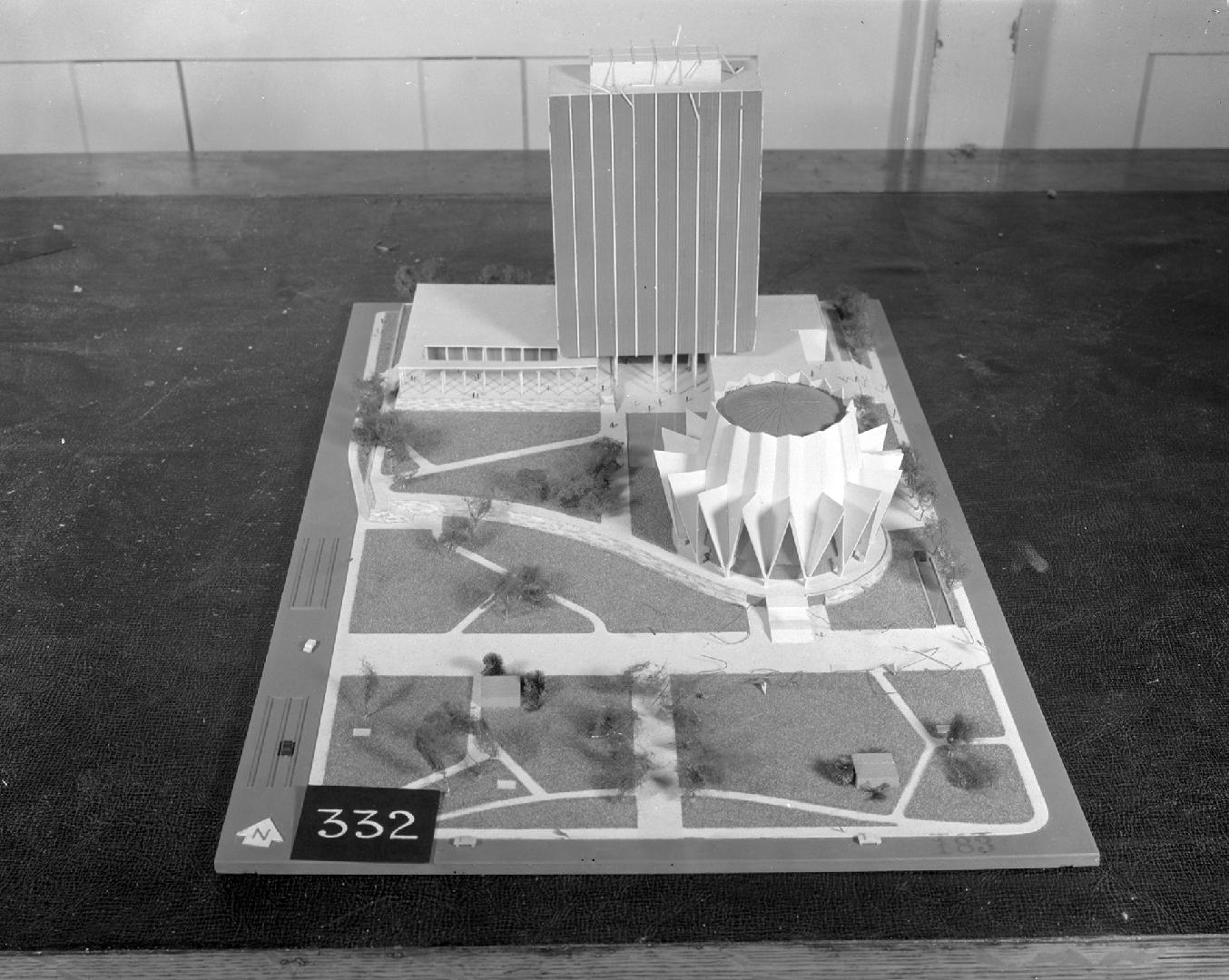 Eugene D. Sternberg entry, City Hall and Square Competition, Toronto, 1958, architectural model