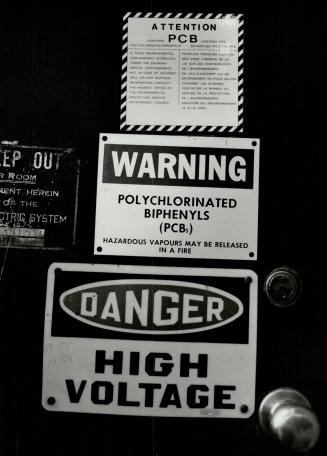 Danger warnings like these on transformers do nothing about the problems of disposal or storage of PCBs