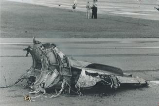 One of the biggest pieces of wreckage landed nearly half-mile from retaining wall