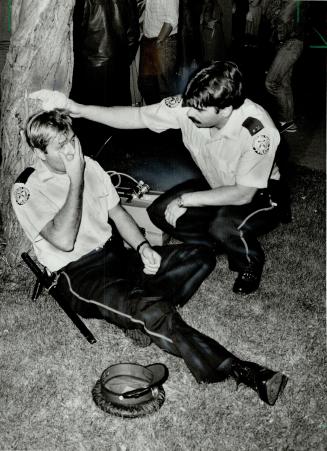 Exhausted policeman