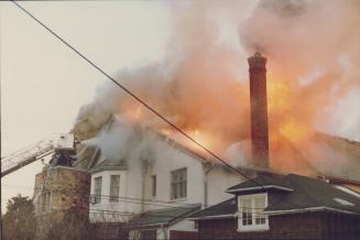 During a fire that took more than 4 1/2 hours to put out, much of the Polish consulate on Lake Shore Blvd