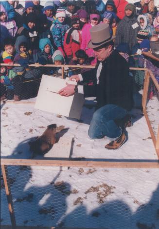 Groundhog Day Gary the Groundhog Kortright centre - Vaughan, master of ceremonies - Allan Foster