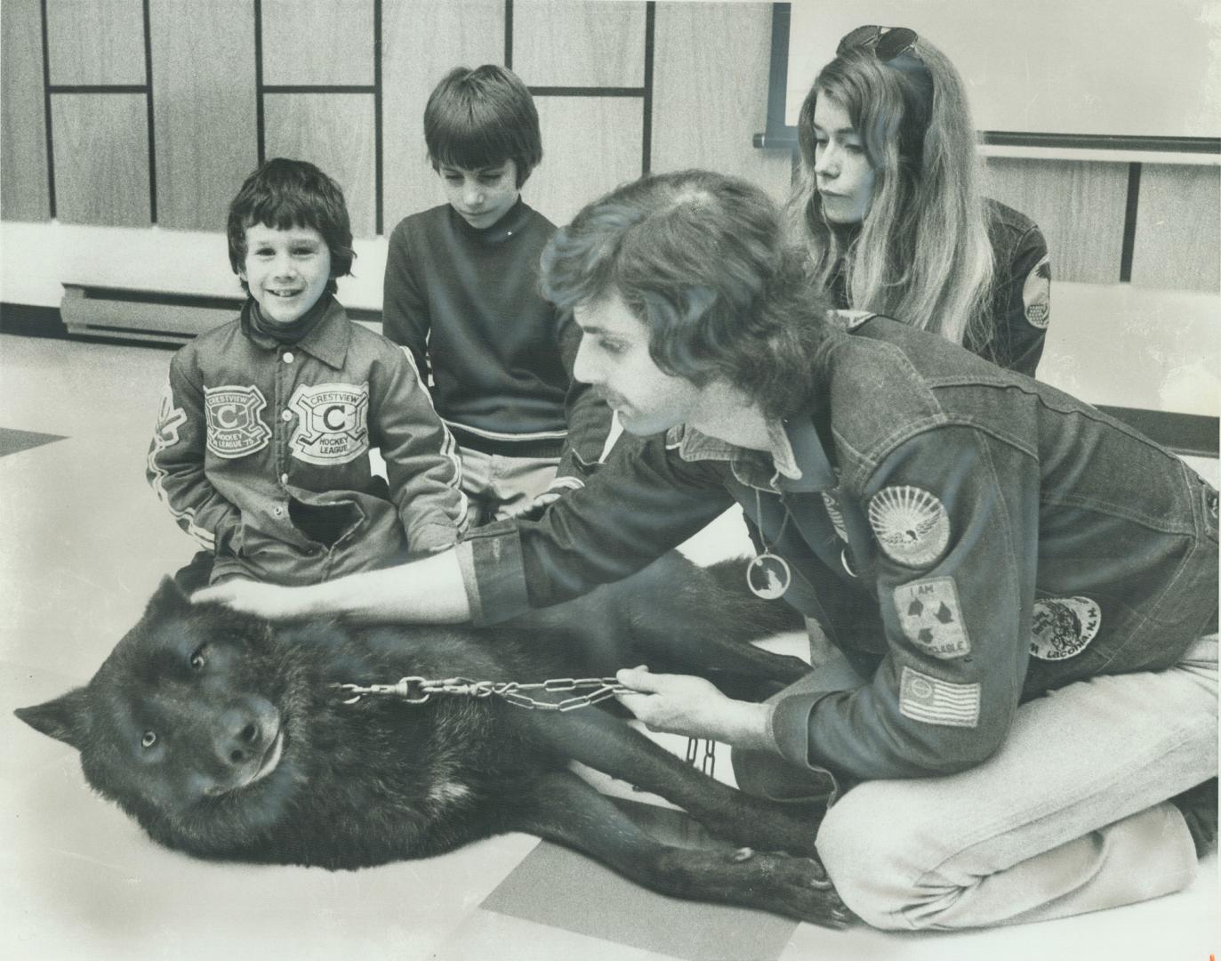 The wolf came in the door. Mori, a 2-year-old wolf, was the star of the show at Pleasant View Library in North York yesterday when Scott Barry, 23 (ho(...)