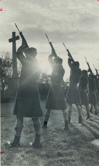 Remembrance Day, a militia firing party from the Toronto Scottish Regiment