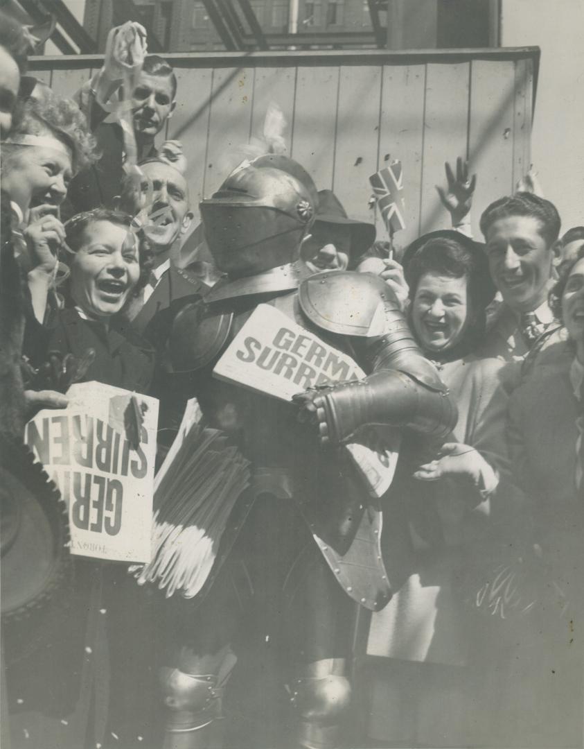 News vendors were mobbed the moment papers hit the street, headline type shouting the glad tidings