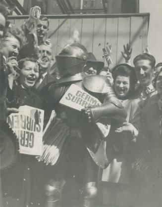 News vendors were mobbed the moment papers hit the street, headline type shouting the glad tidings