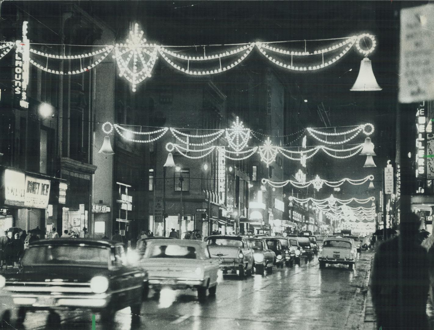 Yonge St. Looking North from King. You'll need a tripod and right time exposure