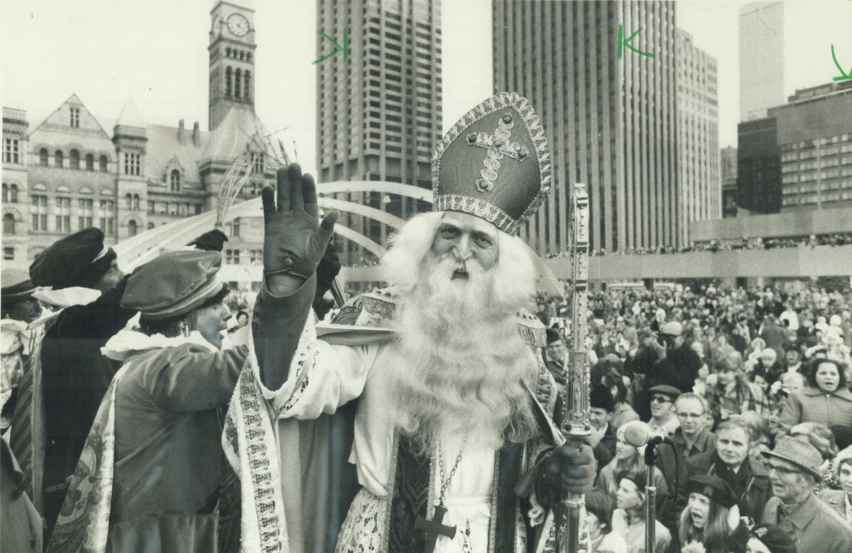Sinterklaas, the Dutch Santa Claus, arrived in Toronto on Saturday to greet thousands of Metro residents