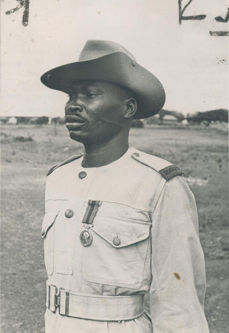 For gallantry in the East African campaign Private Bukare Frafra, Gold Coast Regiment
