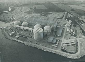Pickering's nuclear plant: The big building in the foreground can suck dangerous air from the four reactors in case of emergency