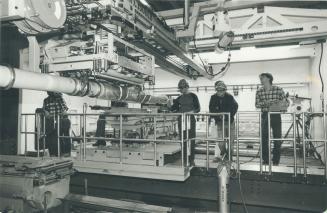 Workers use a safe mockup of the Pickering nuclear power plant to learn to remove radioactive tubes from reactors