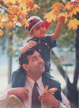 Zaigham A. Syed enjoys a perfect October day yesterday with his son, Quaisar, 3, riding high on his shoulders in High Park. Today's forecast calls for(...)