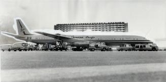 DC-8, first of a new breed of junior jumbos,