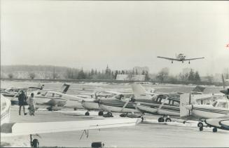 Student Pilots practise take-offs and landings during training at Markham airport