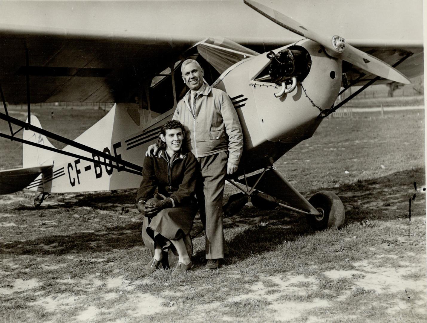 Fred. F. Gillies, flying instructor, 47, 22 Chamebrlain Ave. His daughter, Marion, 23, who also holds flying license