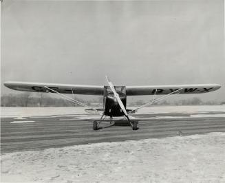 Canada's first post-war private plane is this two-passenger side-by-side model which is dual-controlled
