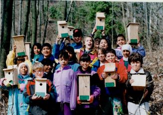For the birds. Pupils at Donwood Park Junior Publc School put up bird and bat houses in the Rouge Valley. The 27 children, in Grades 3 to 6, are membe(...)