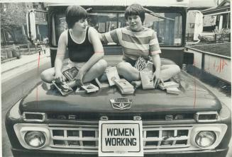 Judith Quinlan and Ellen Woodworth on Bookmobile