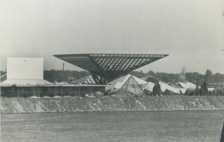 This upside-down pyramid is the main feature of the pavilion of canada