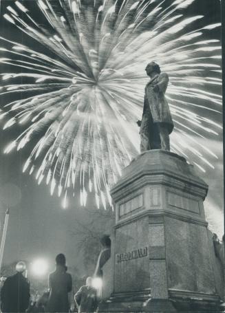 Centennial Blastoff-The Queen's Park statue of Sir John A