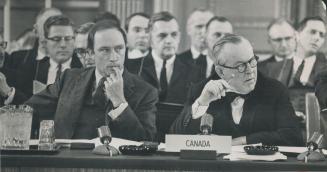 The key players: Prime Minister Pierre Trudeau was justice minister in 1968 when he attended constitutional conference with then Prime Minister Lester Pearson