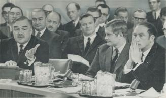 Giving Ontario's views, Premier John Robarts addresses the federal-provincial constitutional coference today