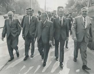 A group of our premiers makes it way along downtown Ottawa street yesterday after meeting for the federal-provincial constitutional conference on Parl(...)