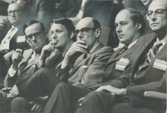 Interested observer at yesterday's closing session of the Conference on Economic Growth was Opposition Leader Robert Stanfield (hand cupped to his chi(...)