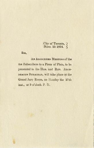 An adjourned meeting of the subscribers to a piece of plate, to be presented to the Hon