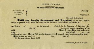 Upper Canada. In the Court of Requests