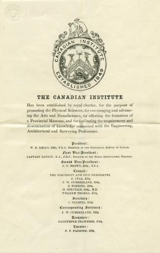 The Canadian Institute has been established by royal charter
