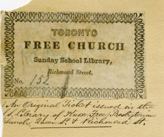 Toronto Free Church, Sunday School Library, Richmond Street