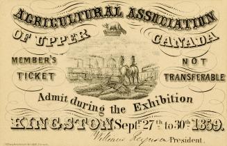  This item is a ticket for entry to the agricultural exhibition. The text reads: Agricultural A ...
