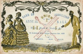 Card of admission to the annual ball of Union Hook and Ladder Company