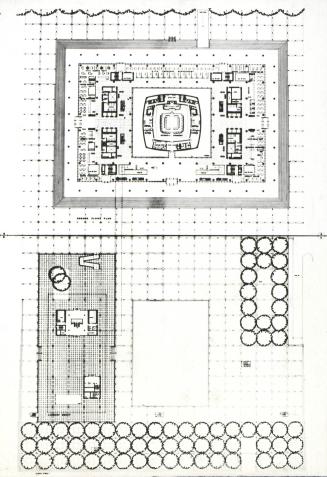 David Horne entry, City Hall and Square Competition, Toronto, 1958, floor and square plans