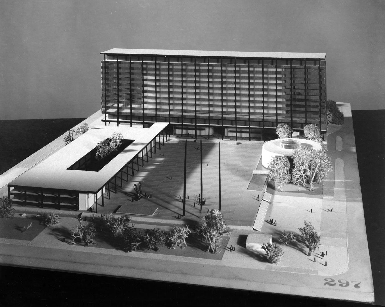 Keith Spratley and Stanley Heinonen entry, City Hall and Square Competition, Toronto, 1958, architectural model