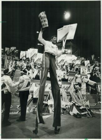 Tall gimmick: McMurtry supporters rose to great heights for their candidate in the recent Tory convention, but it wasn't enough Reader says the convention's gimmickery was insulting