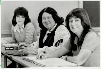 Schoolmates: Lee Andrews and daughters Darlene, 20, (left) and Barbara, 16, go to high school together